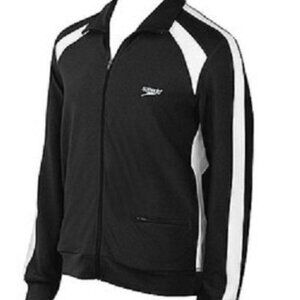 Speedo Expedite Male Varsity Black Warmup Full Zip Up Jacket Size Medium